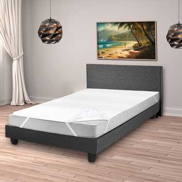 Sleezzz Vital vanntett molleton madrassbeskytter med fast spennvidde 140 x 190 cm, madrassbeskytter laget av 100 % bomull i hvit