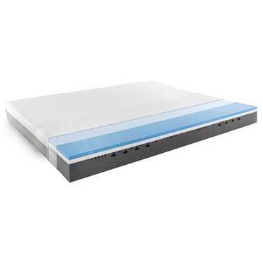 Sleezzz Premium viscoelastic mattress 180 x 200 cm, height 20 cm, firmness level H2/H3, with reversible handles + 2 x Sleezzz® Smart height-adjustable pillows