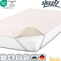 Sleezzz Basic Molton mattress protector 120 x 200 cm, mattress protector made of 100% cotton, natural colors, fixed tension