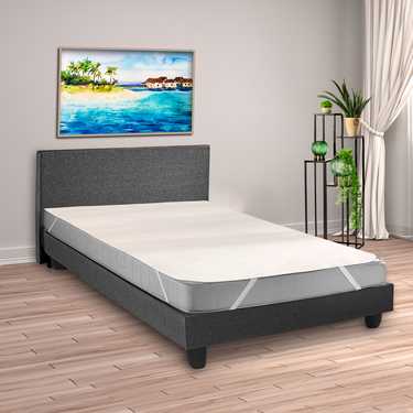 Sleezzz Basic Molton Protège-matelas 90 x 190 cm, protège-matelas 100 % coton, coloris naturel , tension fixe