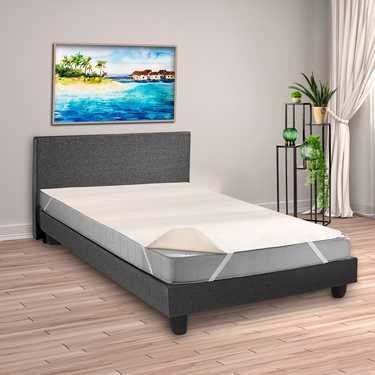 Sleezzz Basic Molton Protège-matelas 160 x 200 cm, protège-matelas 100 % coton, coloris naturel , tension fixe