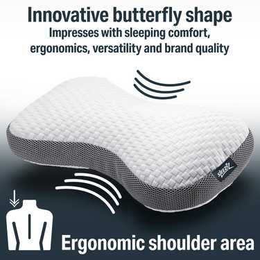 Sleezzz premium viscoelastic contour cushion butterfly 36 x 60 cm with skin-friendly double cloth cover