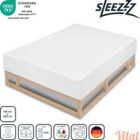 Sleezzz Vital wasserdichtes Molton Spannbettlaken mit antibakterieller Silber Veredelung 140 x 200 cm