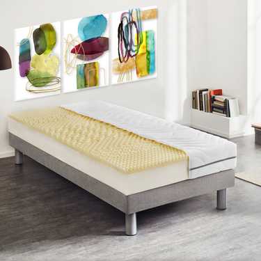 Colchão viscoelástico de 7 zonas Sleezzz Smart 120 x 200 cm, altura 18 cm, nível de firmeza H3 com espuma viscoelástica de ar