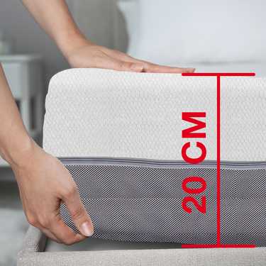 Sleezzz Premium viscoelastic mattress 90 x 200 cm, height 20 cm, firmness level H2/H3, with reversible handles