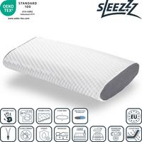 Sleezzz Cool viskoelastický polštář na podporu krku 35 x 75 cm se speciální paměťovou pěnou s nižší teplotní citlivostí než běžná viskoelastická pěna