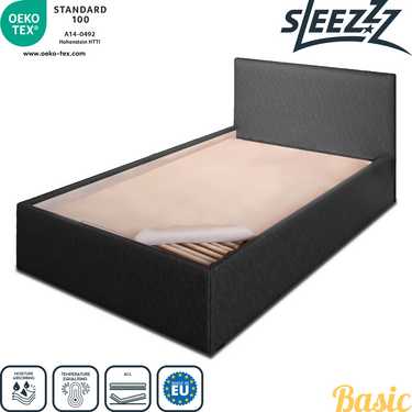 Sleezzz Basic naaldvilt matrasonderlegger 80 x 200 cm, matrasbeschermer voor op de lattenbodem, wit