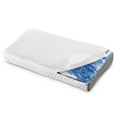 7 bölgeli viskoelastik yatak Sleezzz Smart 120 x 200 cm, yükseklik 18 cm, sertlik seviyesi H3, havalı hafızalı sünger + Sleezzz Premium ortopedik jel etkili boyun destek yastığı 32 x 60 cm