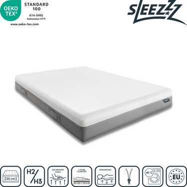 Sleezzz Premium viscoelastic mattress 120 x 200 cm, height 20 cm, firmness level H2/H3, with reversible handles