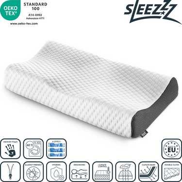 Ортопедична подушка для шиї Sleezzz преміум-класу з гелевим ефектом 32 x 60 см 