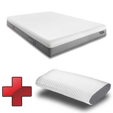 Sleezzz Premium viskoelastiskais matracis 140 x 200 cm, augstums 20 cm, cietības pakāpe H2/H3, ar abpusējiem rokturiem + Sleezzz® Cool dzesēšanas efekta spilvens