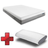 Sleezzz Premium viscoelastic mattress 140 x 200 cm, height 20 cm, firmness level H2/H3, with reversible handles + Sleezzz® Cool cooling effect pillow